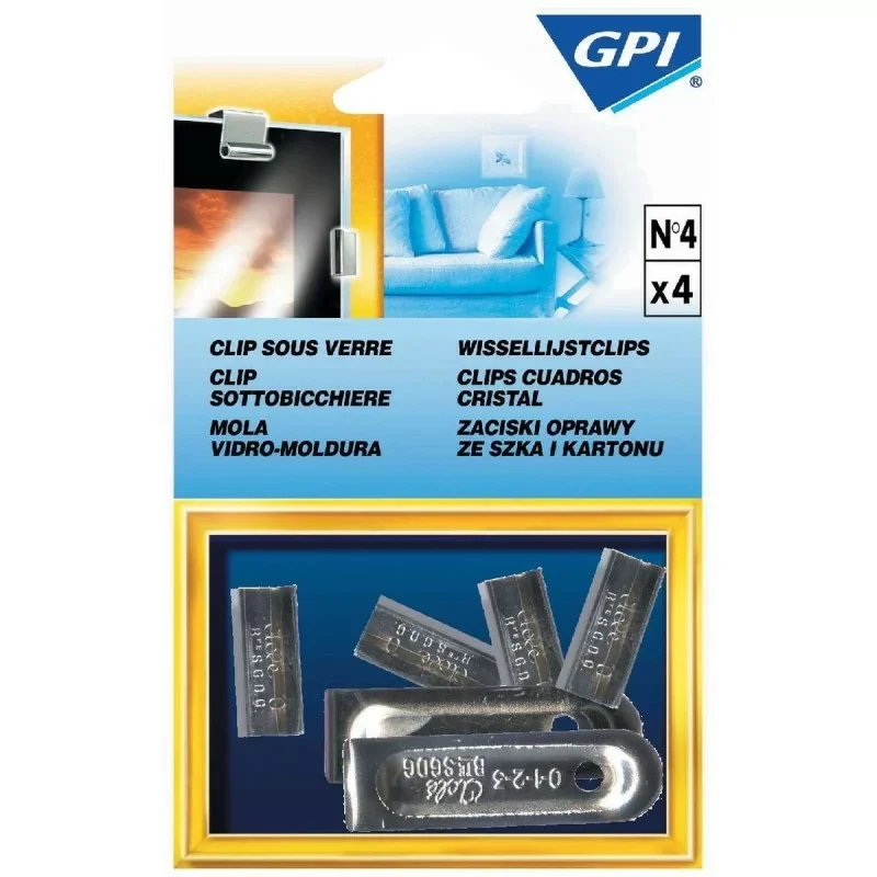 Gpi 0589.020.00 - 4 X Clips sous verre N°4 grand 5mm + clés de montage Bon Marché