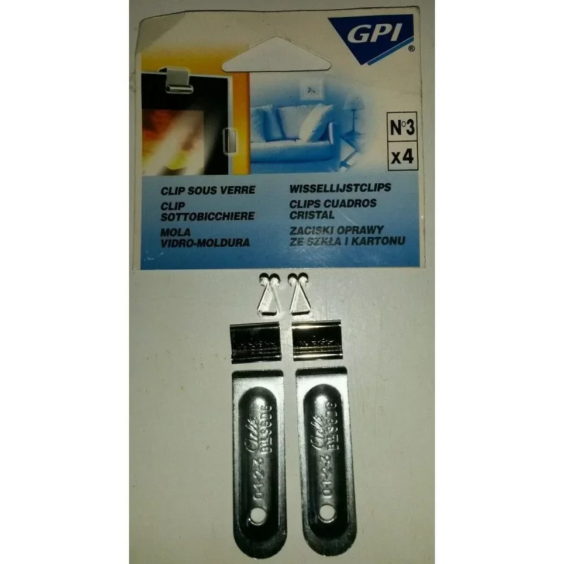 Marque Gpi 0589.015.00 - 4 X Clips sous verre N°3 moyen 5mm + clés de montage
