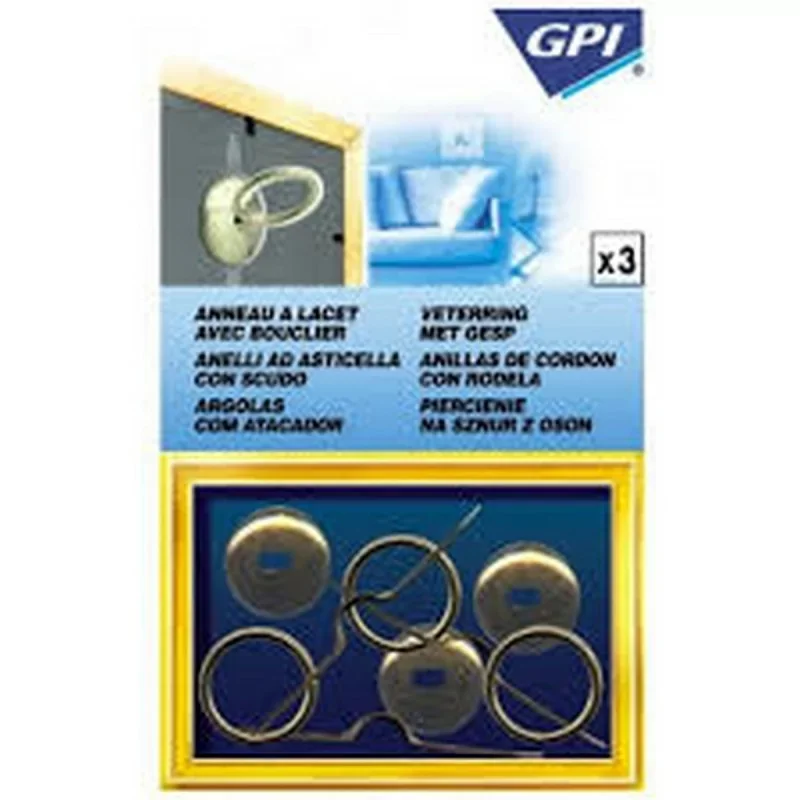 Gpi 0579.025.00 - 3 X Anneaux à lacet avec bouclier Offre Exclusive
