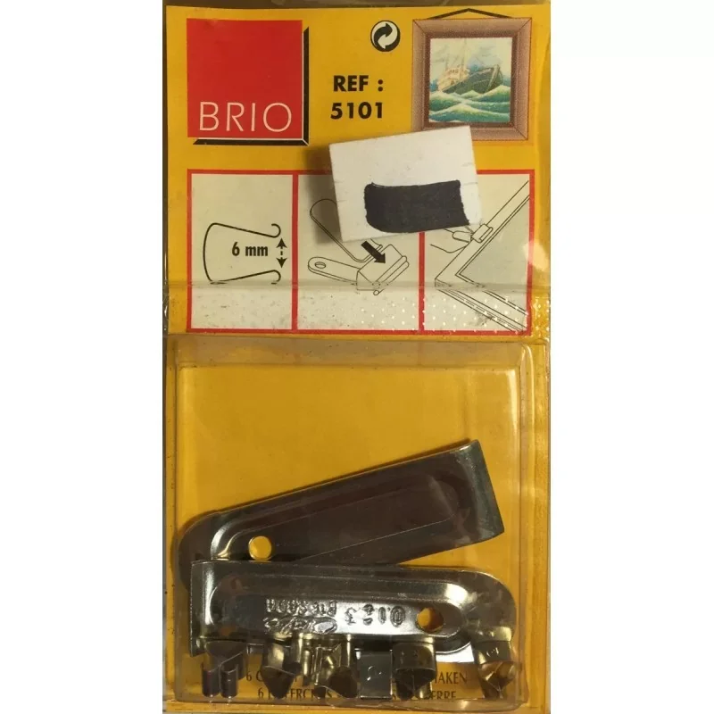 Bon Marché Brio 5101 - 6 x Pinces Sous Verre Acier 6 mm + clés de montage