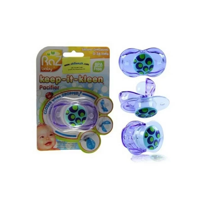 Razbaby PURPLE DOTS - tétine silicone BPA Free - fermeture automatique Achat Immédiat