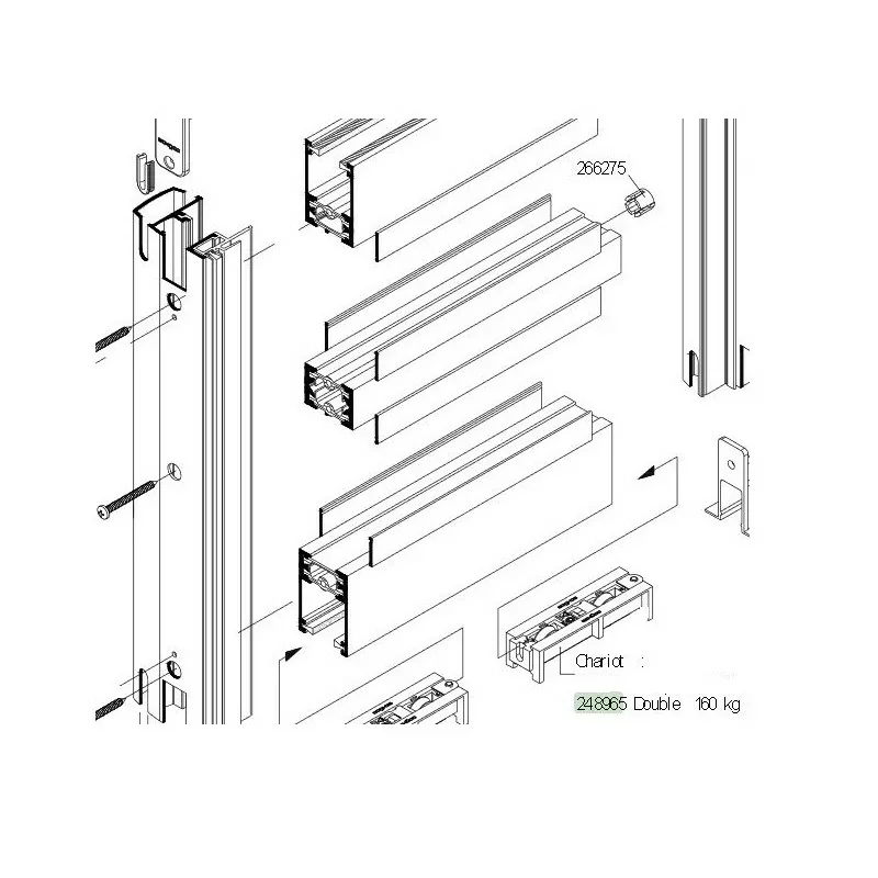 Promotion Schüco 248965 Chariot double fixe pour vitrage 160kg