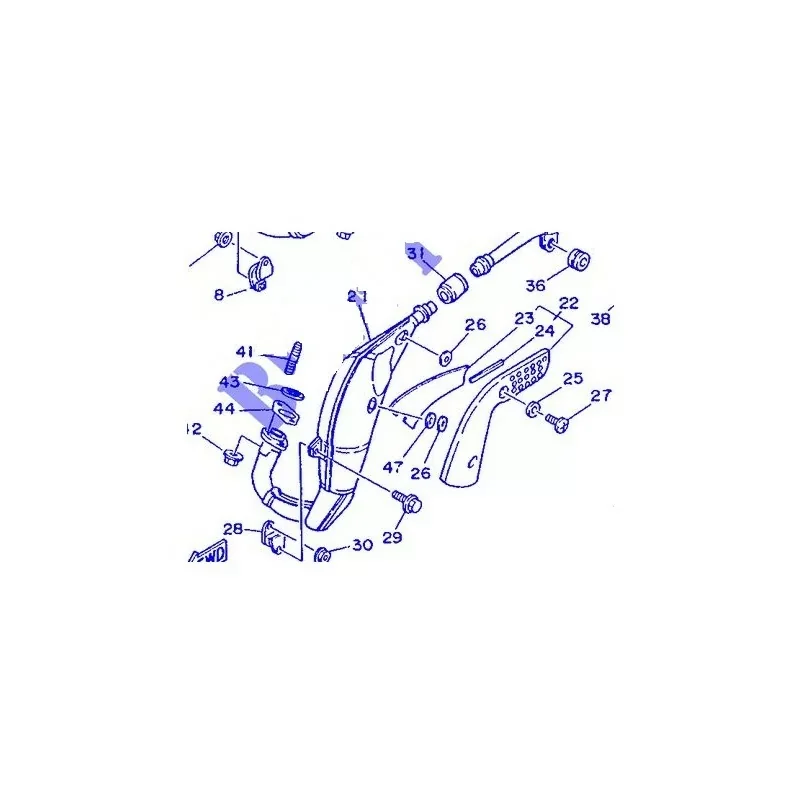 Certifié Yamaha 2YK-14620-00 Coude d‘échappement 2 - TDR 240 88-90