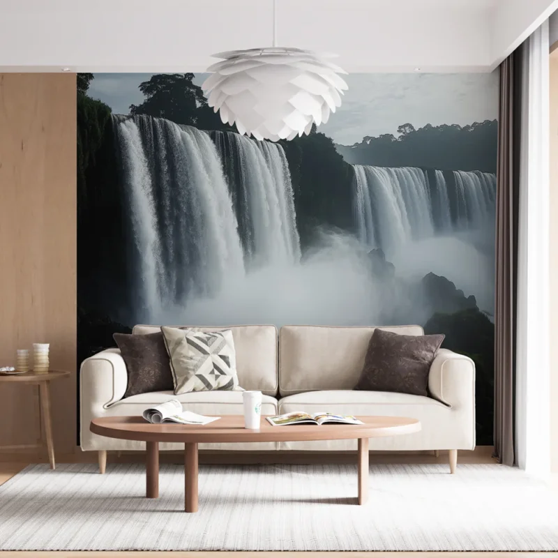 Papier peint cascade Une scène majestueuse de chutes d‘eau dans la nature Nouvel Arrivage