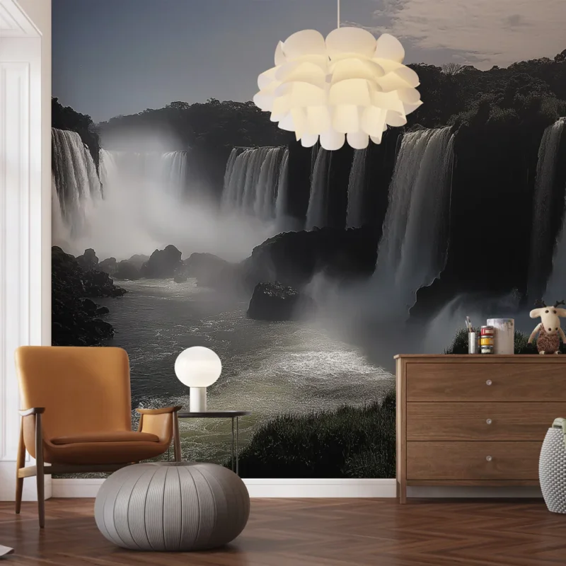 Papier peint cascade Spectaculaire vue des chutes d‘eau dans un paysage naturel Nouveauté