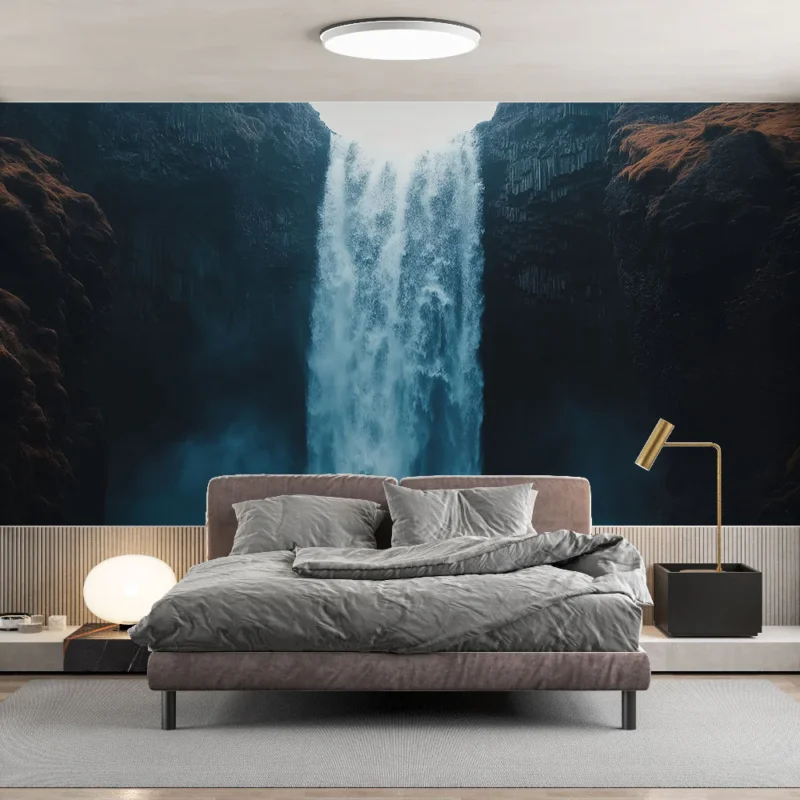 Papier peint cascade Cascade majestueuse avec brume apaisante Achat Immédiat
