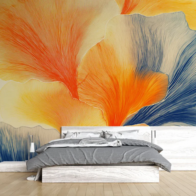 Nouvel Arrivage Papier peint floral Motif éclatant de pétales en dégradé