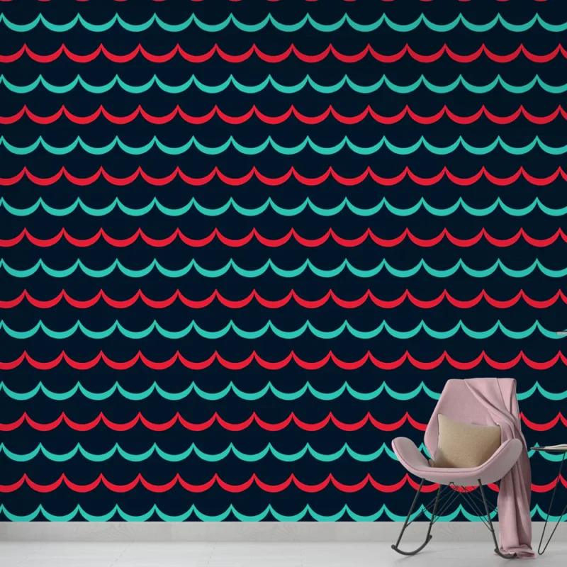 Achetez Aujourd'hui Papier peint vague Motif scandinave coloré