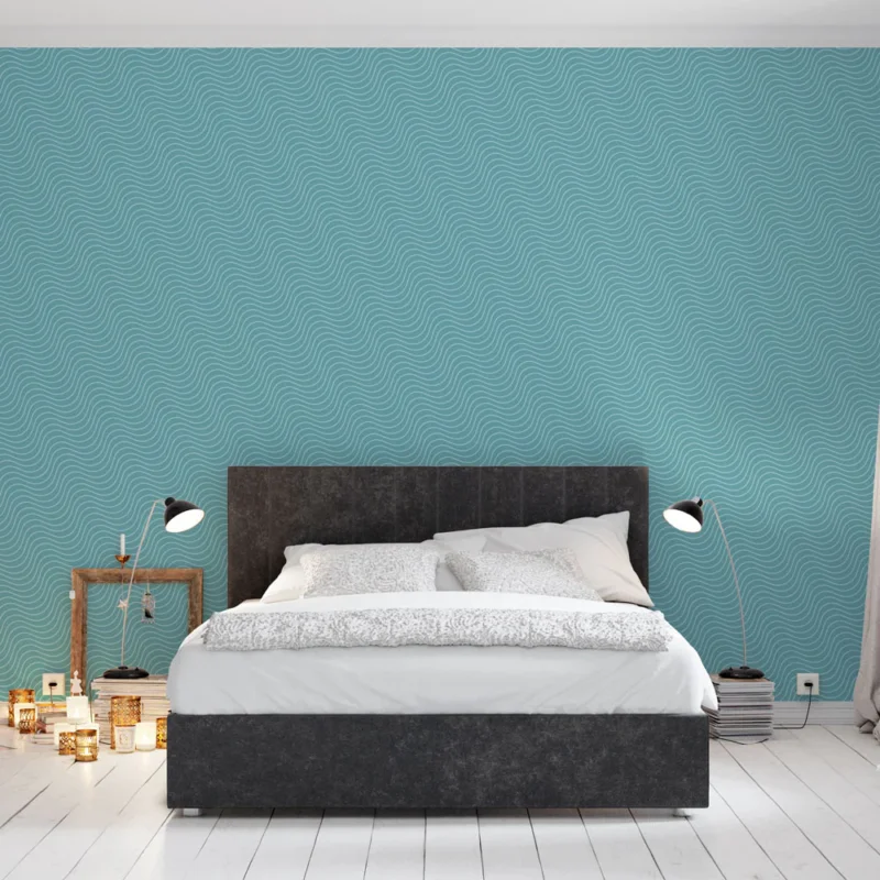 Papier peint vagues Design ondulé bleu clair Paiement Sécurisé