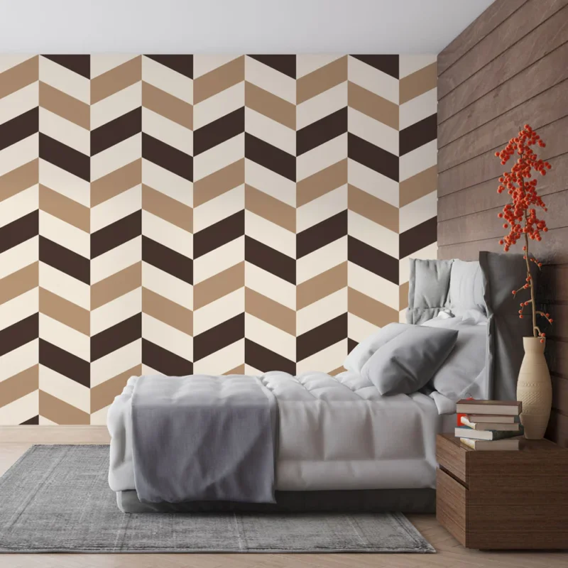 Expédié Aujourd'hui Papier peint chevrons Motif géométrique rétro