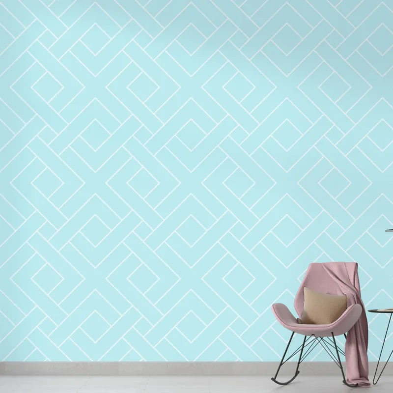 Achetez Aujourd'hui Papier peint géométrique Motif turquoise moderne