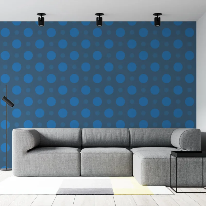 Papier peint pois Motif bleu élégance Expédié Aujourd'hui