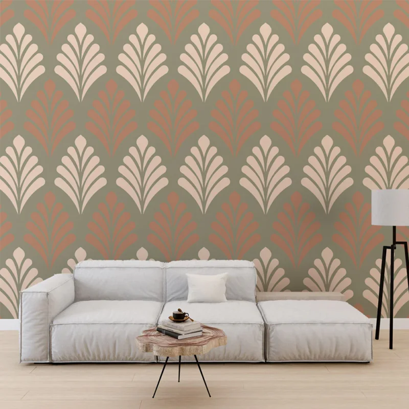 Papier peint Art déco Motif géométrique rétro Produit De Marque