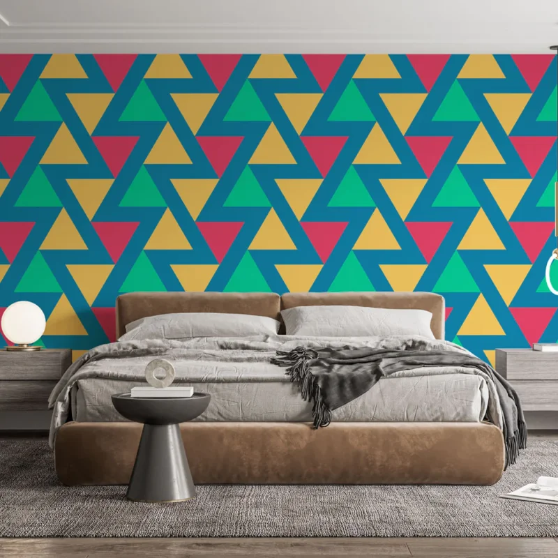 Papier peint géométrique Triangles colorés dynamiques Populaire