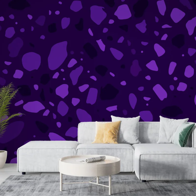 Papier peint terrazzo violet Design moderne et vibrant Acheter Direct