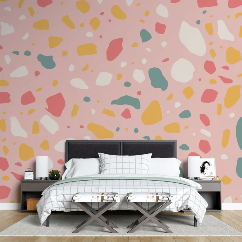 Super Prix Papier peint terrazzo Motif coloré et moderne