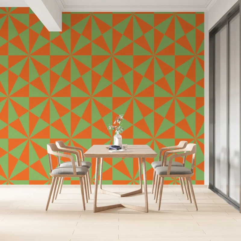 Petit Prix Papier peint géométrique Motif coloré rétro