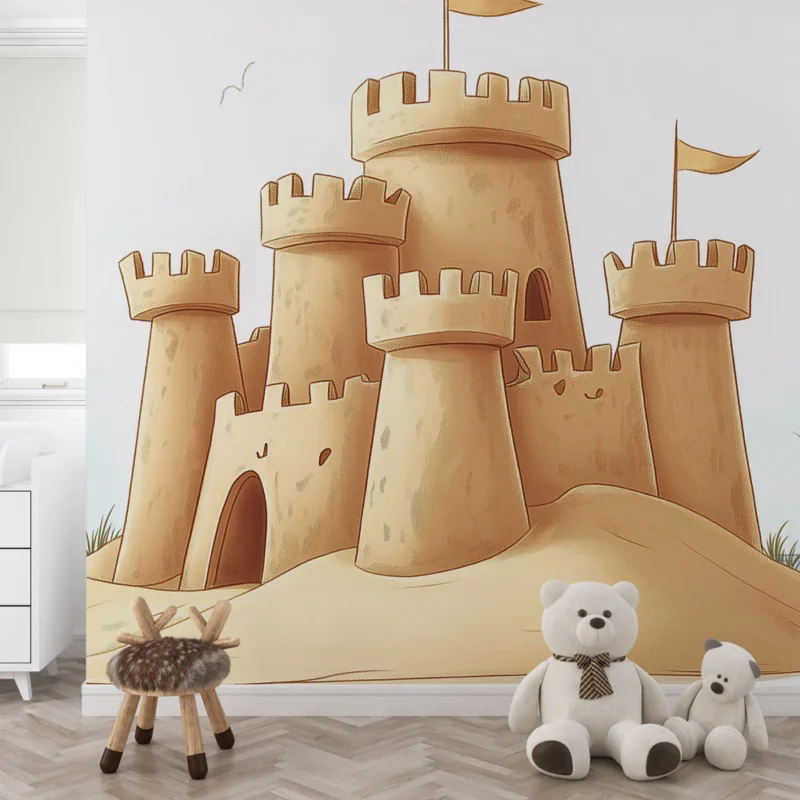 Meilleur Choix Papier peint château de sable Un château de sable amusant et ensoleillé