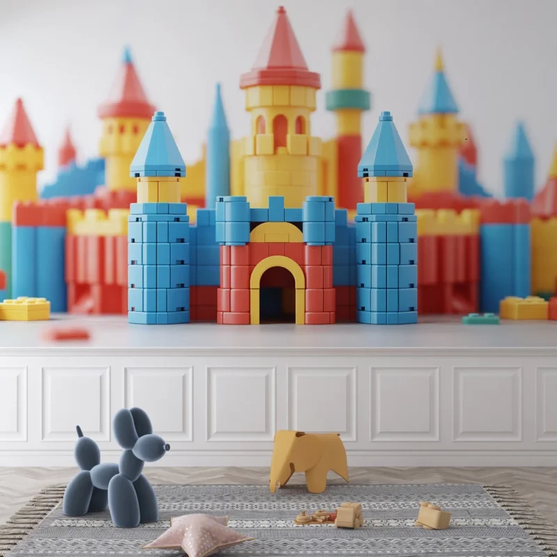Achetez Aujourd'hui Papier peint château Ensemble de briques colorées pour créer des châteaux magiques