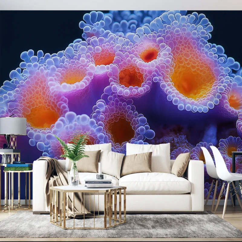Certifié Papier peint corail Motifs colorés inspirés des récifs marins
