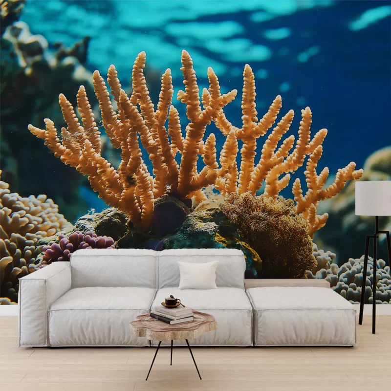 Papier peint corail Motif de corail lumineux et coloré sous-marin Produit De Marque