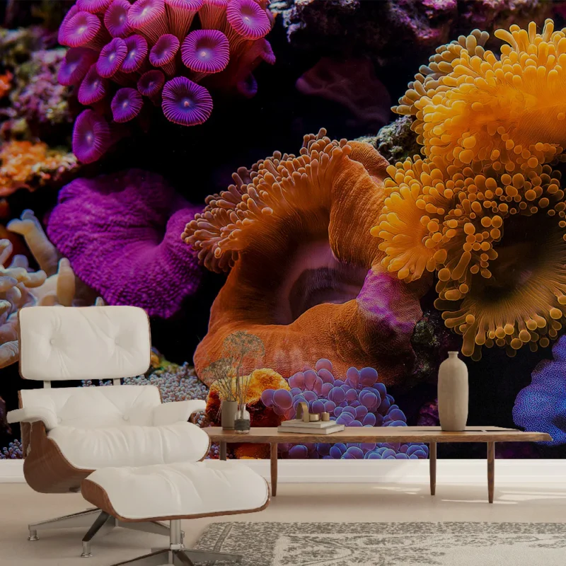 Papier peint corail Couleurs vibrantes d‘un récif corallien sous-marin Populaire