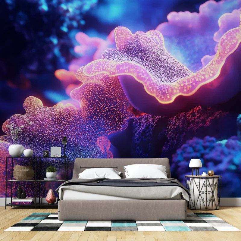 Affaire À Saisir Papier peint corail Motif de corail lumineux dans des tons vibrants