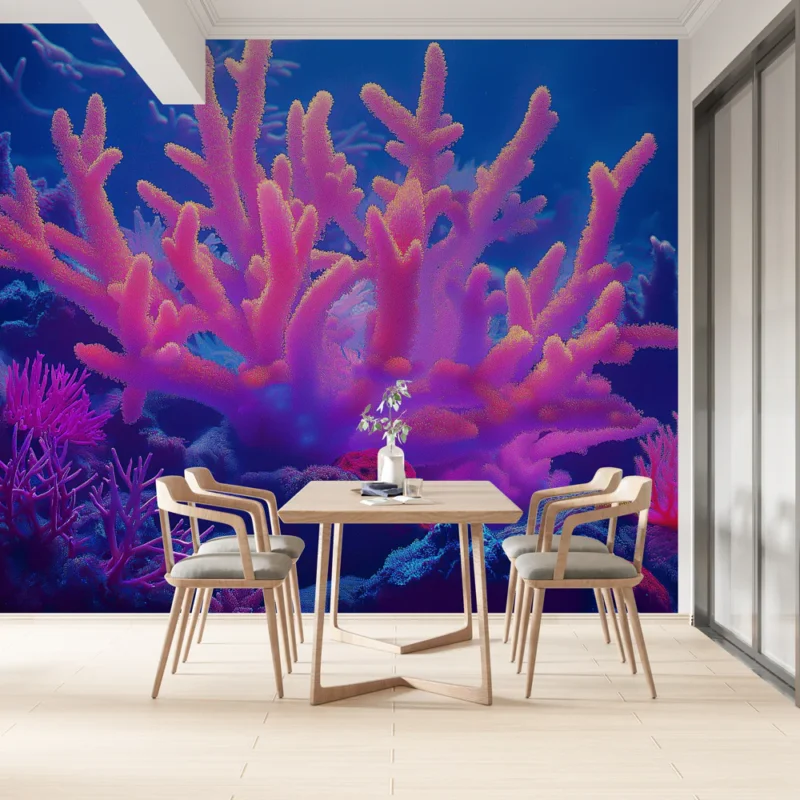 Papier peint corail Un décor sous-marin vibrant avec des coraux colorés Retour Gratuit