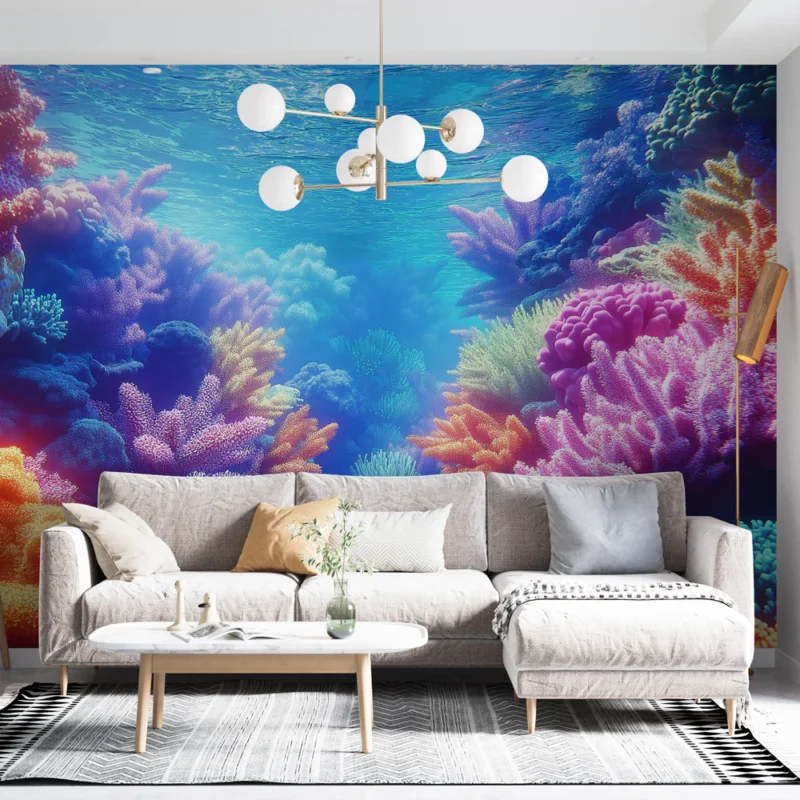 Papier peint corail Plongée colorée dans un récif vibrant Dernier Modèle
