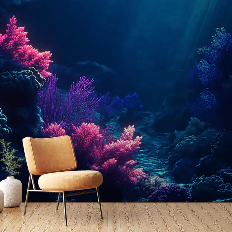 Papier peint corail Scène sous-marine vibrante avec coraux colorés Must-Have