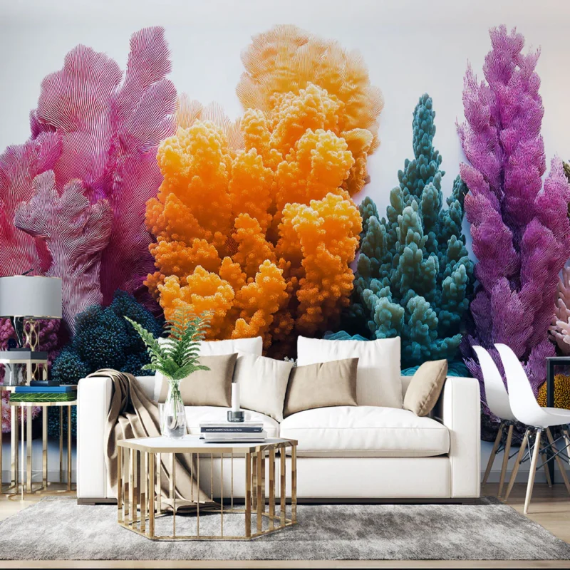 Bon Plan Papier peint corail coloré Un monde sous-marin vibrant avec des coraux multicolores