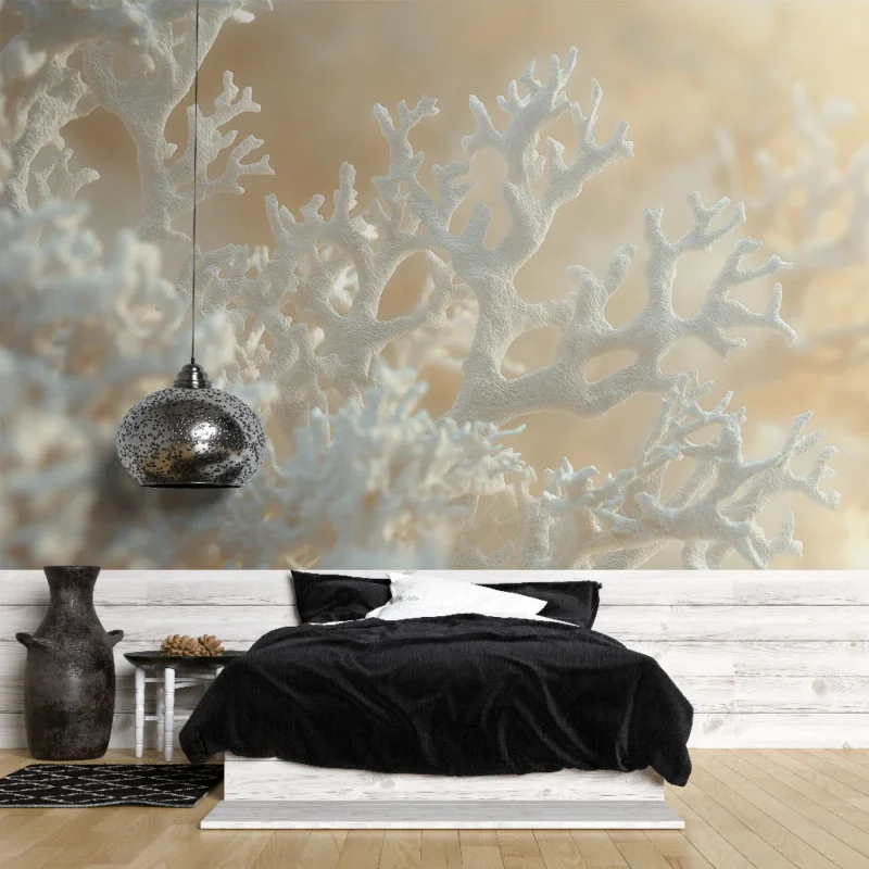 Achetez Aujourd'hui Papier peint corail Motif de corail délicat sur fond neutre