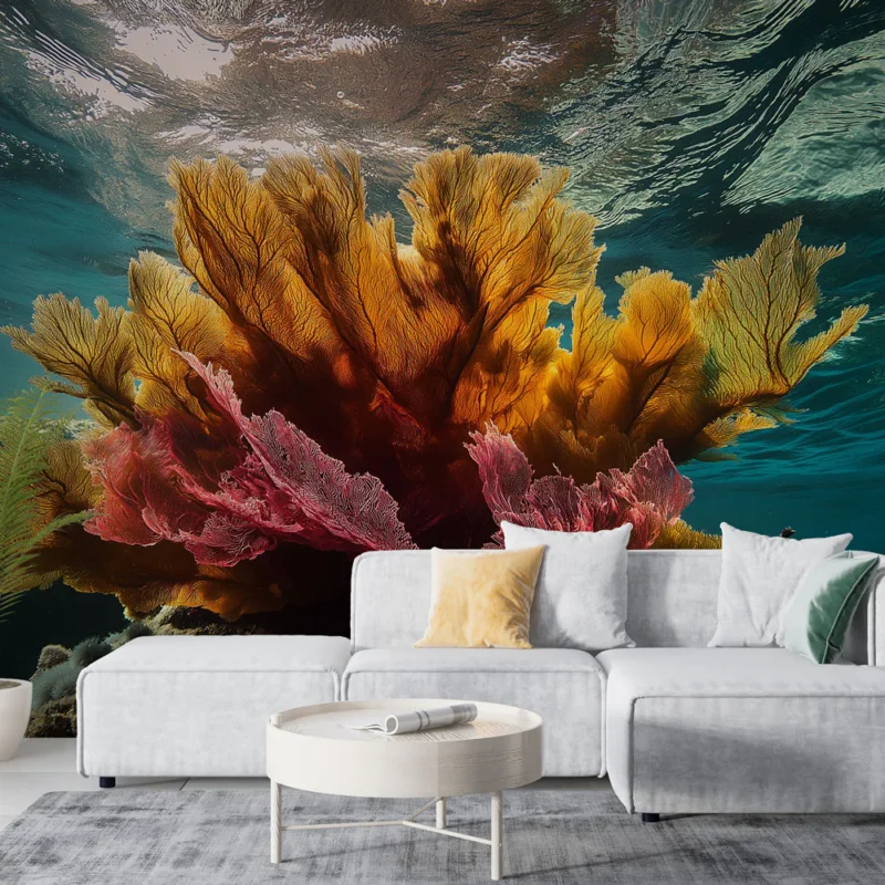 Papier peint corail Vibrantes prairies de coraux sous-marins Remise