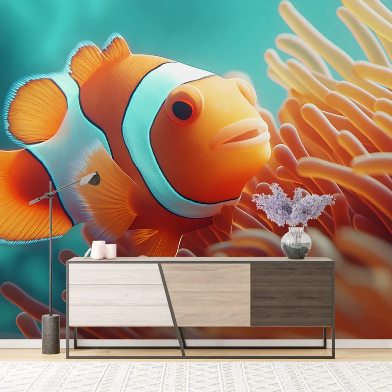 Nouvel Arrivage Papier peint poisson clown Poisson clown vibrant parmi les anémones marines