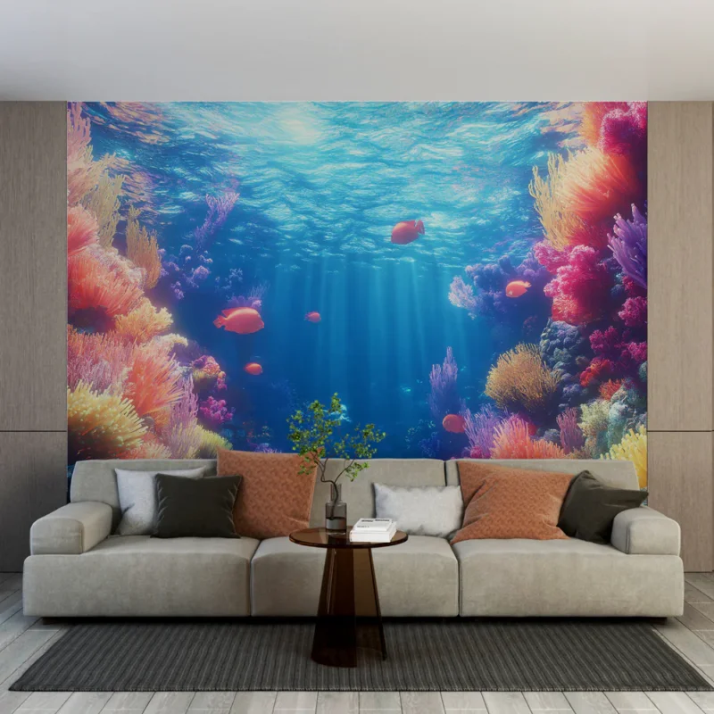 Expédié Aujourd'hui Papier peint corail Vision sous-marine avec coraux colorés