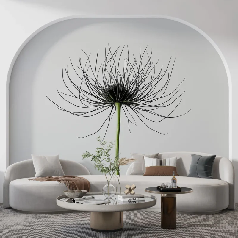 Papier peint botanique Silhouette élégante d‘une fleur stylisée Satisfait Ou Remboursé