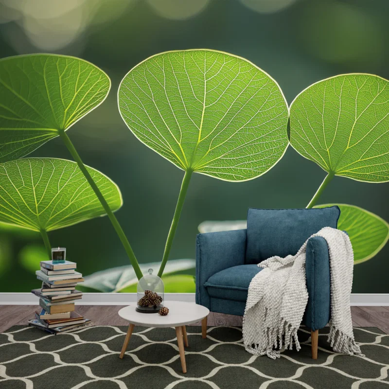 Offre Spéciale Papier peint feuillage Feuilles vert frais illuminées