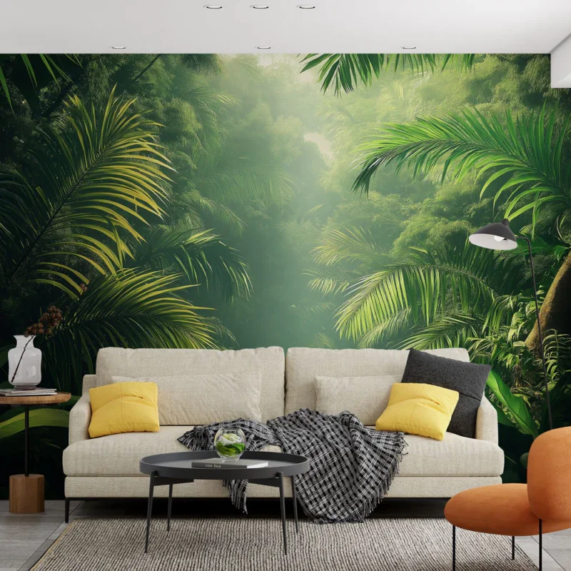 Offre Limitée Papier peint jungle Feuilles luxuriantes d‘une forêt tropicale