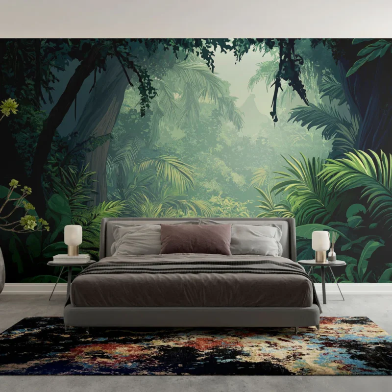 Offre Du Jour Papier peint jungle Chemin paisible au cœur d‘une végétation luxuriante