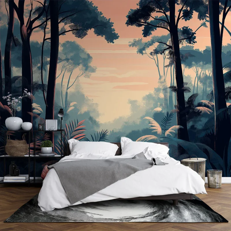 Meilleur Choix Papier peint forêt tropicale Un paysage onirique aux teintes apaisantes