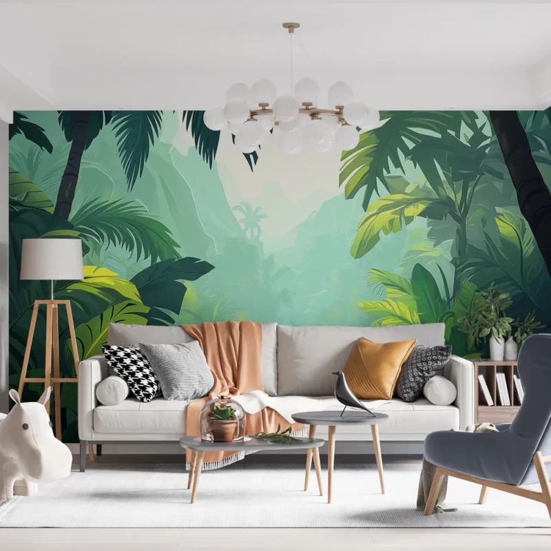 Papier peint jungle Un monde tropical luxuriant et apaisant Usine Directe