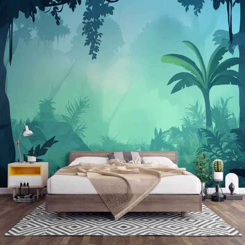 Papier peint jungle Ambiance mystique avec feuillage dense Meilleure Vente