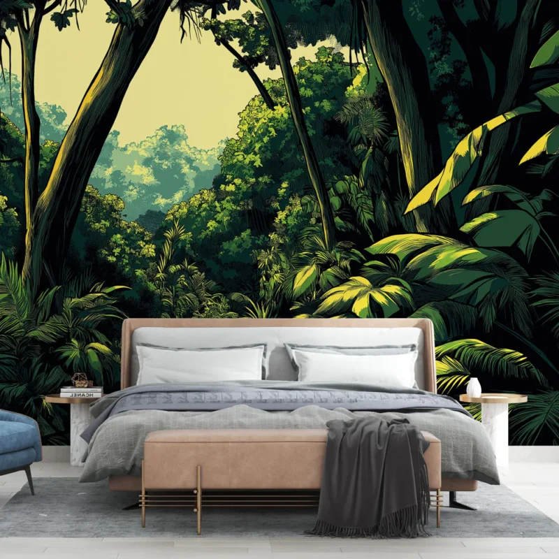 Expédié Aujourd'hui Papier peint jungle Chemin sinueux à travers une végétation luxuriante