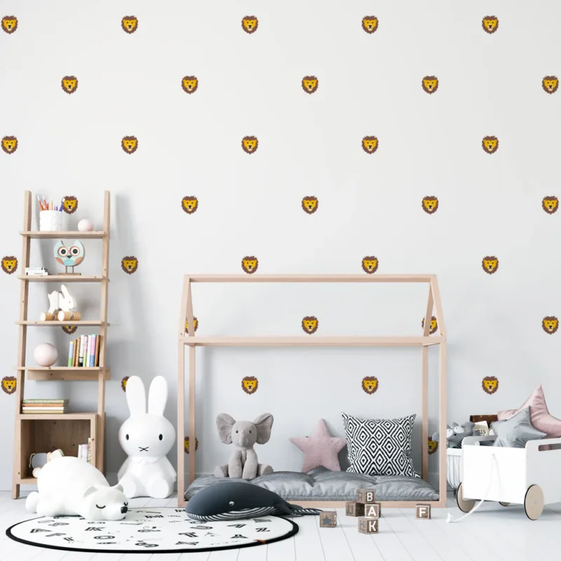 Papier peint lion Design ludique et animalier Satisfait Ou Remboursé
