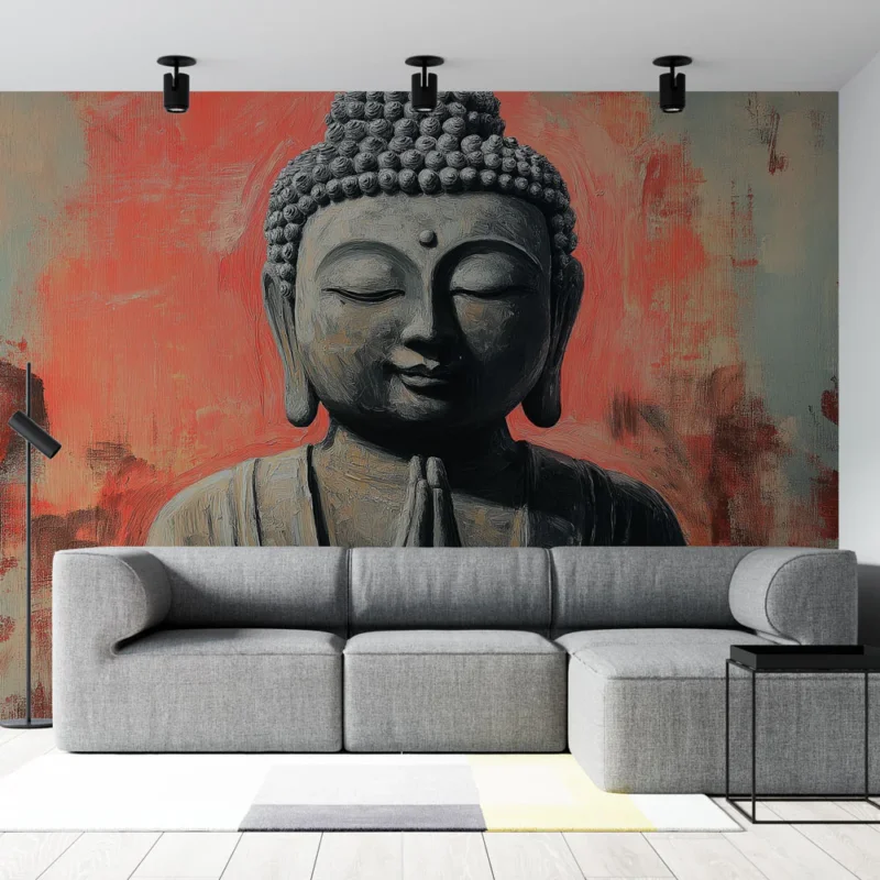 Papier peint bouddha Papier peint Bouddha en méditation sur fond artistique Expédition Rapide