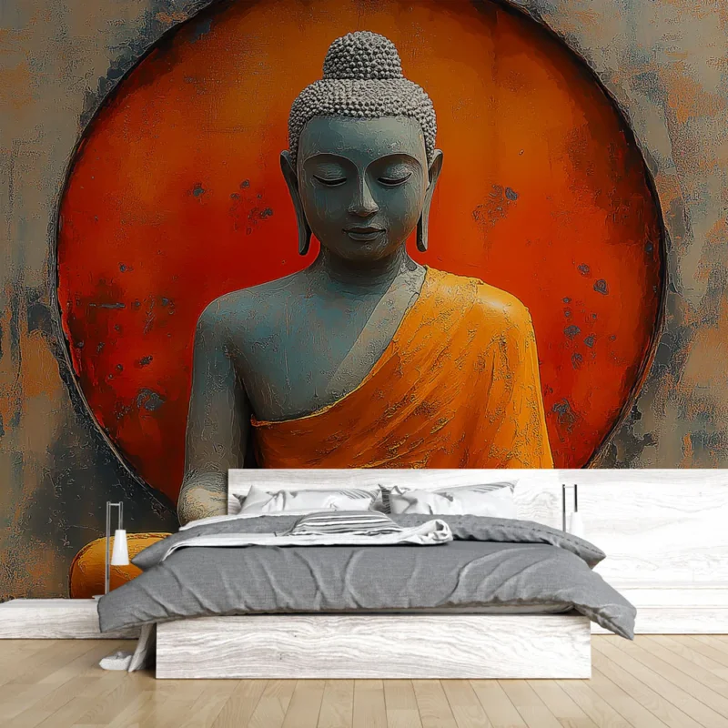 Papier peint Bouddha Bouddha avec fond coloré Réduction