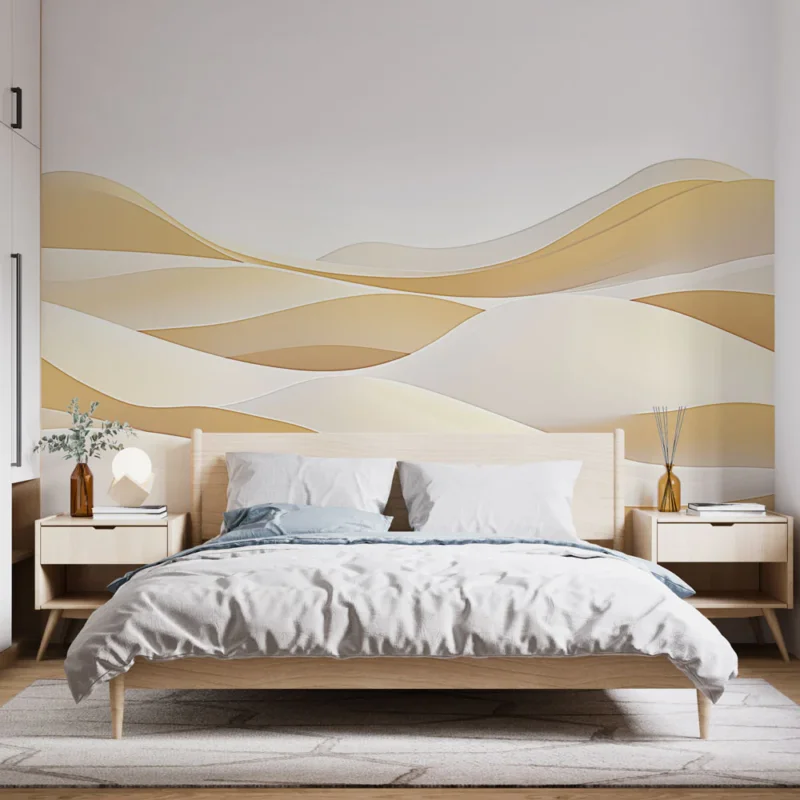 Haute Qualité Papier peint dune Motifs abstraits en dégradés de beige et blanc