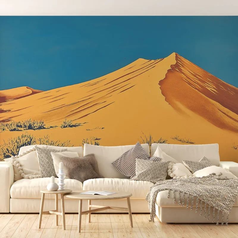 Meilleur Choix Papier peint désert Montagne de dunes avec ciel azur