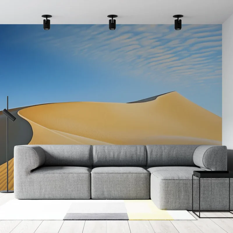 Nouvel Arrivage Papier peint désert Dunes dorées sous un ciel bleu clair