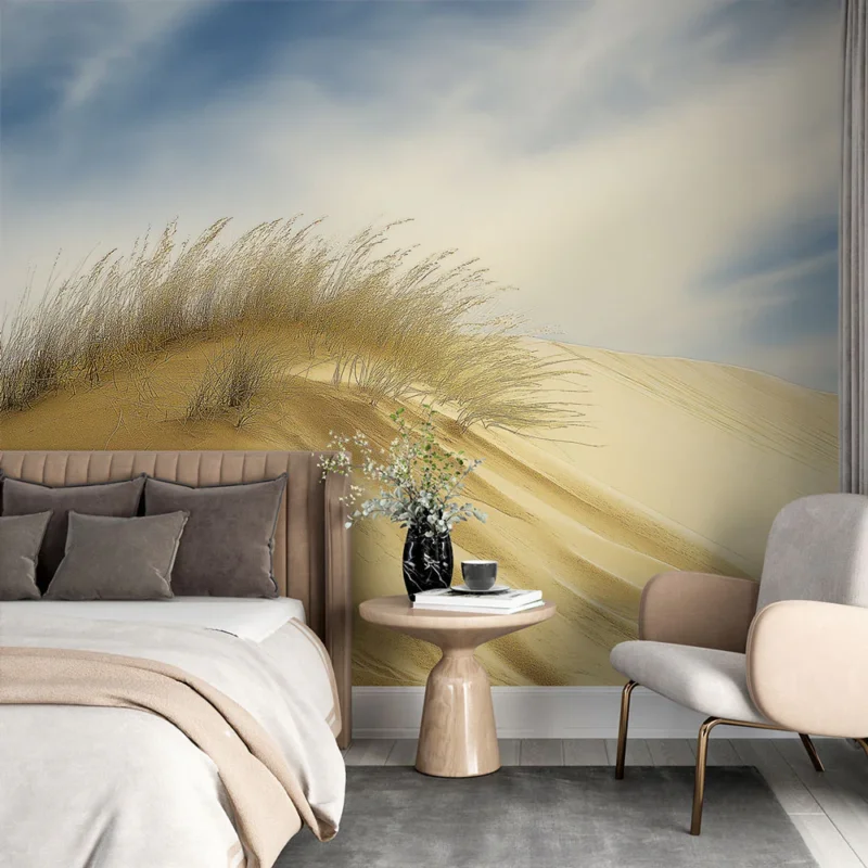 Commande En Gros Papier peint paysage désertique Dunes de sable ondulantes sous un ciel bleu